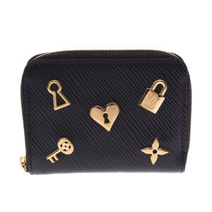 Louis Vuitton Epi Love Lock Zippy Wallet Black Leather